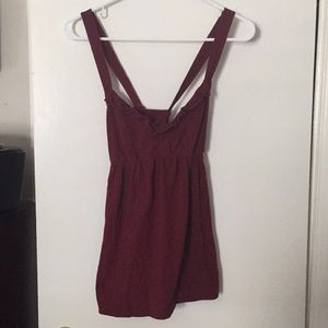 Burgundy women’s cross back tank top